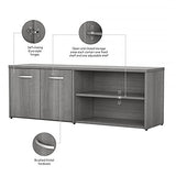 Bush Business Furniture Studio C Low Storage Cabinet with Doors by Platinum Gray Chrome Finish Bush Business Furniture