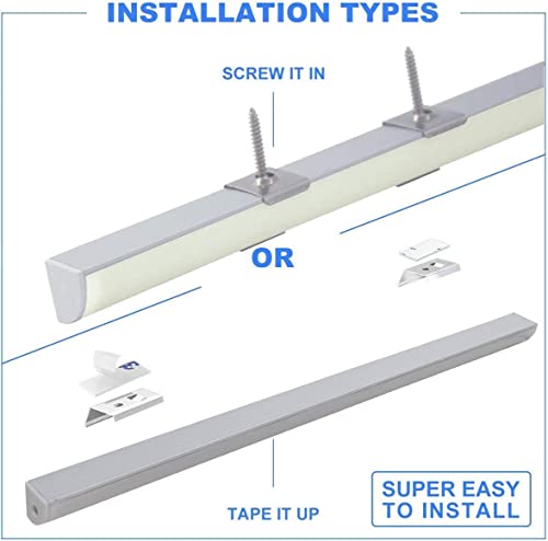 Cefrank Shelf Lights 4X 12 Inches V-Shape LED Light Bars for Display Showcase Bookshelf Cabinet - 1200lm 12W - Warm White 3000K Cefrank