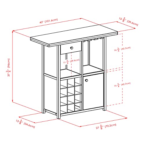 Winsome Macon Bar Wine Cabinet, Espresso Winsome