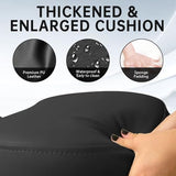 PU Leather Ergonomic Kneeling Chair, Adjustable Home and Office Stool with Thick Pads and Flexible Lockable Brake Wheels for Back Pain Relief(Black) DENGTELI
