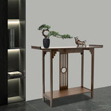 REHOUPTU Sofa Tables, Japanese Style Console Sofa Table, Walnut Bamboo Console Table Entryway Narrow Long Console Table Vintage Table Hallway Table with Shelves, Side Table, Display Table REHOUPTU
