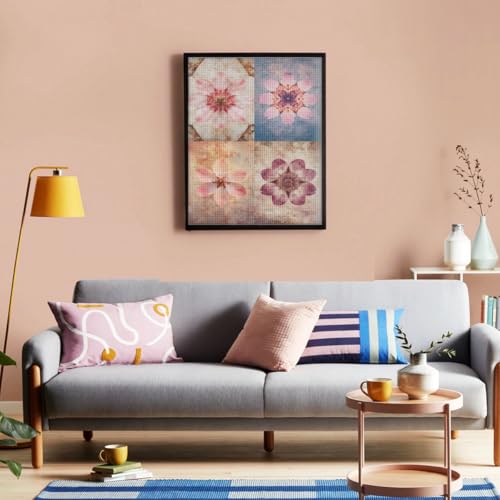 Kaleidoscope Floral pattern-107741 Diamond Painting Kits, DIY 5D Paint for Adults Kids, Full Drill Crystal Diamond Drawing Suitable for Home Wall Decoration Fhuyiks