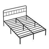 Ziguxiao Queen Bed Frame with Classic Headboard,Strong Metal Slats Support,Under Bed Storage Space,No Box Spring Needed,Easy to Assemble,Black Ziguxiao