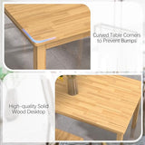 Orweiin 43.3 inch Solid Wood Indoor Modern Rectangular Dining Table Set for 4, Table and 4 Solid Wood Dining Chairs for Kitchen, Bar, Living Room, Breakfast Nook, Natural Orweiin