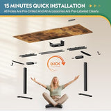 DEVAISE 71 * 28 Inches Electric Standing Desk, Dual Motors for Quite Adjustment，3 Memory Preset Adjustable Stand up Desk, Computer Desk Sit to Stand Desk for Home Office (Rustic Brown) DEVAISE