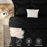 CozyLux Twin Comforter Set with Sheets Black - 5 Pieces Bed in a Bag Twin, All Season Bed Set for Girls and Boys, Bedding Set with Down Alternative Comforter, Sheets, Pillowcase & Sham CozyLux