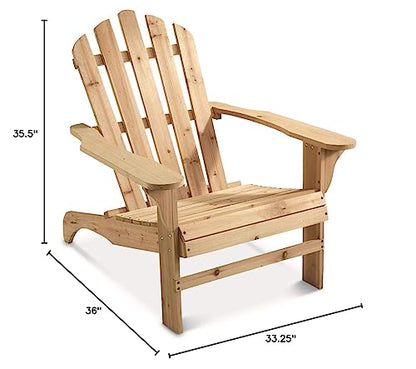 CASTLECREEK Oversized Adirondack Lounge Chair, Unfinished Natural Wood Outdoor Patio Wooden Lounger Chairs Accent Furniture