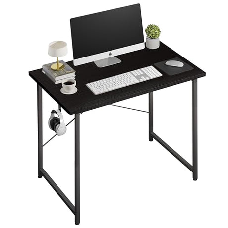YSSOA Computer Desk Home Office Work Study Writing Modern Simple Table with Headphone Hooks YSSOA