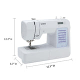 Brother CS5055 Computerized Sewing Machine, 60 Built-in Stitches, LCD Display, 7 Included Feet, White Brother