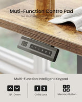 FEZIBO 55×32 inch L Shaped Electric Corner Standing Desk, 4 Memory Height Settings,Home Office & Computer Height Adjustable Table, Ergonomic Sit and Stand Up Workstation with Splice Board,Rustic Brown FEZIBO