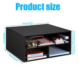 EMERIT Printer Stand Shelf with Storage Wood Desk Paper Organzier for Home/Office,Printer Riser, 2 Tire EMERIT