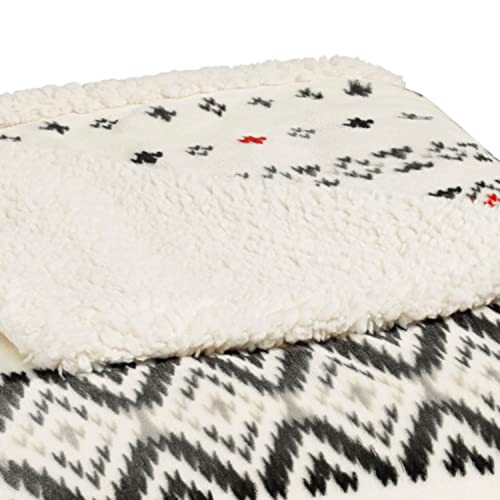 Eddie Bauer - Twin Size Blanket, Ultra-Soft Plush Bed Blanket with Faux Shearling Reverse, Oversized Bedding for Couch or Bed (Mountain Village Red) Eddie Bauer