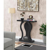 Pemberly Row Modern Console Table, Weathered Gray Wood with Faux Black Marble Top, MDF and Melamine, 31.5 x 11.5 x 34 in, Bottom Shelf, Wavy Silhouette for Entryway, Living Room, Hallway or Dining Pemberly Row