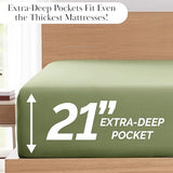Southshore Fine Living, Inc. 6-Piece Full Size Bed Sheets Set, 21-Inch Extra Deep Pocket Fitted Sheet Full, Flat Sheet, Microfiber Bedding, Sage Green Pillow Cases Standard Size, Sage Green Sheets Southshore Fine Living, Inc.