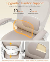 MUXX.STIL Office Chair, Ergonomic Desk Chair with Adjustable Lumbar Support and Flip up Armrest, Breathable Mesh Computer Chair for Home Office, Khaki MUXX.STIL