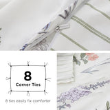 Bedsure Duvet Cover Queen Size - Reversible Cute Floral Duvet Cover Set with Zipper Closure, 3 Pieces White Bedding Set with 8 Corner Ties and 2 Pillow Shams 20"x26" Bedsure