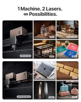 xTool P3 80W Flagship CO2 Laser Cutter with Intelligent Automation, Desktop Laser Engraver Dual HD Camera 1200mm/s High Speed, 36"x18'' Large Format CO2 Laser Engraver with ACS Auto-Focus System xTool