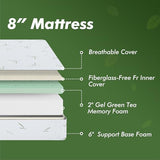 Emerspring 8 Inch Twin Gel Memory Foam Mattress Medium-Firm Mattress, Premium Pressure, Mattress in a Box, CertiPUR-US Certified Emerspring