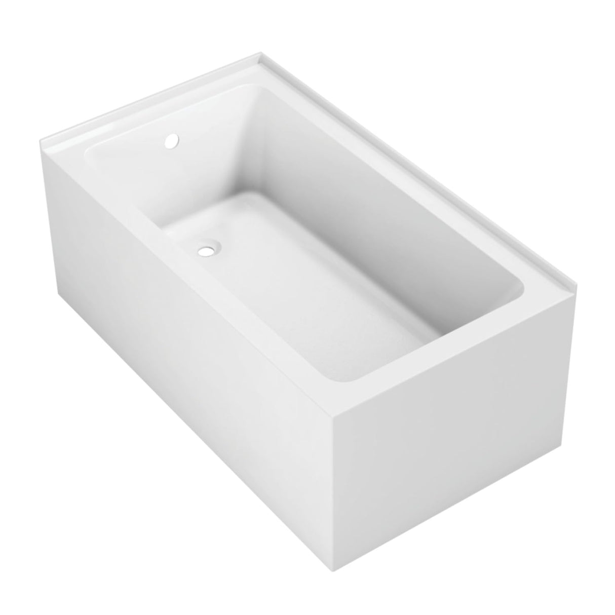 Aqua Eden VTAP5430L22TS 54-Inch Acrylic 2-Wall Corner Alcove Tub with Left Hand Drain, White Kingston Brass