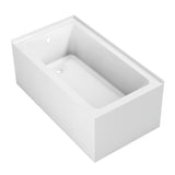 Aqua Eden VTAP5430L22TS 54-Inch Acrylic 2-Wall Corner Alcove Tub with Left Hand Drain, White Kingston Brass