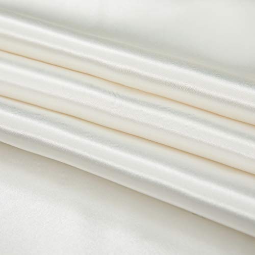 P Pothuiny Satin Duvet Cover King, Single Soft Duvet Cover Only, Luxury Silky Like Ivory White Duvet Cover 90" x 104" Sold Separately - Zipper Closure & Corner Ties P Pothuiny