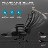 OFIKA Office Chair,Executive Heavy Duty Office Chair with Foot Rest Ergonomic High Back Computer Gaming Chairs Home Office 400lbs,Big and Tall with Lumbar Support (Black1) OFIKA
