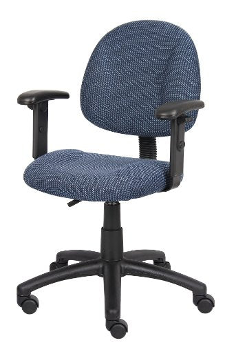 Boss Office Products Perfect Posture Delux Fabric Task Chair with Adjustable Arms in Blue, 250 (B316-BE) Boss Office Products