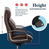 La-Z-Boy Nova Executive Office Chair, Patented AIR Ergonomic Support Technology, High-Back Premium Comfort & Support, Dark Brown Vegan PU Leather La-Z-Boy