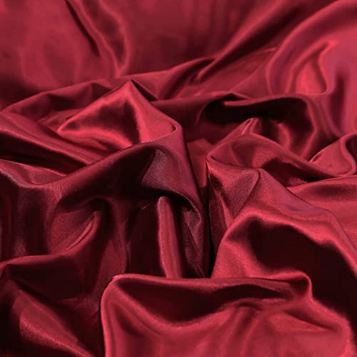 Satin Bedding Set King Wine Red Silk Like Satin Duvet Cover Set Luxury Soft Burgundy Comforter Cover Adults Bedroom Decor Chic Luxurious Silky Bedspread Cover Zipper (1 Duvet Cover + 2 Pillow Case) Feelyou