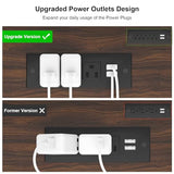 Ecoprsio 47'' Black Walnut Console Table with USB Ports, 3 Drawers & Storage Shelves Ecoprsio