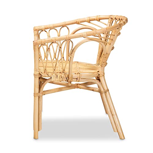 Baxton Studio Kaka Natural Rattan Dining Chair - WoodArtSupply