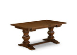 East West Furniture LAT-08-TP Lassale Modern Dining Rectangle Kitchen Table Top with Removable Leaf & Double Pedestal Base, 42x92 Inch, Walnut East West Furniture