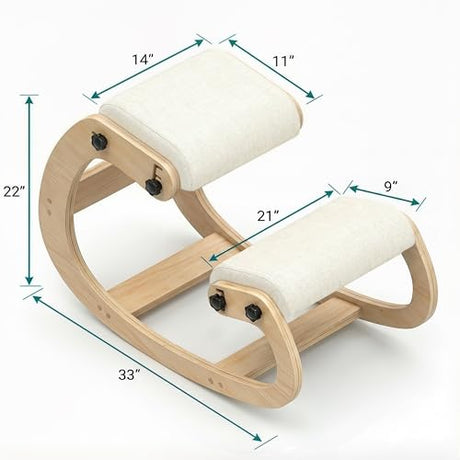 NYPOT Ergonomic Kneeling Chair with Adjustable Seats - Knee Chair for Posture Correction & Kneel Rocking Stool for Desk - Back Pain Relief for Home and Office, Supports 250 pounds - 5 Years Warranty NYPOT