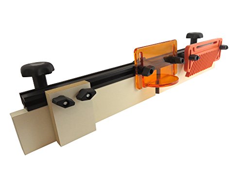 Taytools 300016 Deluxe 24 Inches Long Router Table Fence 3-1/2 Inches Tall Anodized Aluminum with Feather Board, Bit Guard, Adjustable Stop and Dust Port Taytools