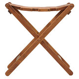 Bare Decor Mosaic Folding Stool in Solid Teak Wood, Brown Bare Decor