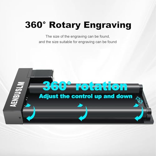 AENBUSLM Laser Engraver Rotary Roller, Y-Axis Rotary Roller 360° Rotation for Laser Engraver Engraving Cylindrical Objects Tumblers Cans Cups Bottles, Compatible with 99% of Laser Engraver AENBUSLM