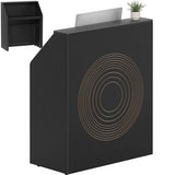 IGERI Small Black Reception Desk with Counter for Salon 31.5 Inch Front Modern Standing Receptionist Room Tables Checkout Counter for Office IGERI