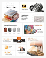 xTool F2 5W IR & 15W Diode Dual Laser Engraver, with Slide Extension, RA3 Rotary, Air Purifier, 50MP Camera, 6000mm/s Ultra Fast, 3D Embossing, Color Marking on Metal, Portable Laser Engraving Machine xTool