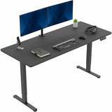 VIVO Electric 71 x 30 inch Standing Desk, Dual Motor Memory Controller Height Adjustment, E2B Series, Solid One-Piece Black Top Black Frame, DESK-KIT-E2B71B VIVO