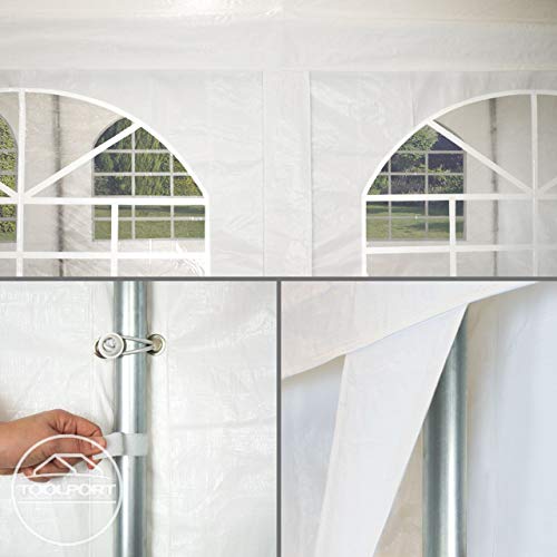 TOOLPORT Party Tent 10x30 ft Garden Tent Canopy PE 450 N Tarpaulin 100% Waterproof White TOOLPORT
