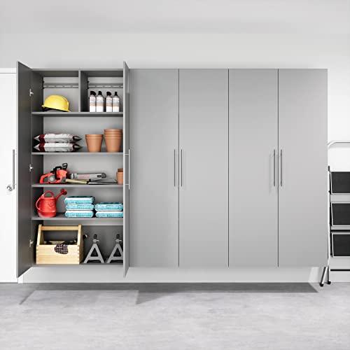 Prepac HangUps Large Storage Cabinet - Immaculate Light Gray 36" Cabinet with Storage Shelves and Doors; Ideal for Bin and General Storage Solutions - WoodArtSupply