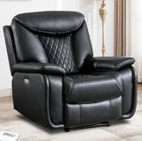 HAOMARKETS Electric Recliner Chair, Soft PU Leather Power Recliners with Padded Backrest, Single Overstuffed Heavy Duty Reclining Sofa for Living Room Bedroom, Black