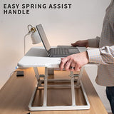 VIVO Ultra-Slim Single Top Height Adjustable Standing Desk Riser, Compact Sit Stand Desktop Converter for Monitor or Laptop, White, DESK-V001JW VIVO