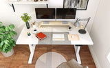Homall Height Adjustable Electric Standing Desk, 55 x 28 Inches Stand Up Desk, Sit Stand Home Office Desk Computer Workstation with T-Shaped Metal Bracket (White) Homall