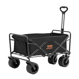 VEVOR Collapsible Folding Wagon Cart, 220lbs Heavy Duty Wagons Carts Foldable with Wheels, Outdoor Portable Garden Cart Utility Wagon for Groceries Camping Sports with Large Capacity & Drink Holder VEVOR