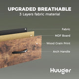 Huuger 9 Drawer Dresser, 63 Inch Dresser TV Stand for 55, 65, 70 Inch TV, Entertainment Center with Drawers, Large Long Fabric Dresser for Bedroom, Closet, Rustic Brown Huuger