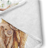 Duckbe Baby Crib Bedding Set - Highland Cow Design Nursery Bedding 3 Pcs Set - Chic Soft Blanket, Sheet, Pillowcase for Newborns Boys Girls Gifts Color25 Duckbe