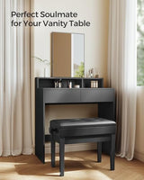 SONGMICS Adjustable Wooden Piano Bench Stool with Sheet Music Storage Black ULPB57H SONGMICS