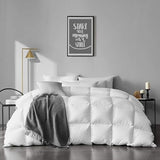 APSMILE Organic Feathers Down Comforter California King, All-Seasons Duvet Insert, 100% Cotton Medium Warm Quilted Bed Comforter Insert (104x96, Ivory White) APSMILE