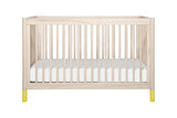 Babyletto Gelato 4-in-1 Convertible Crib with Toddler Bed Conversion in Washed Natural and White, Greenguard Gold Certified babyletto
